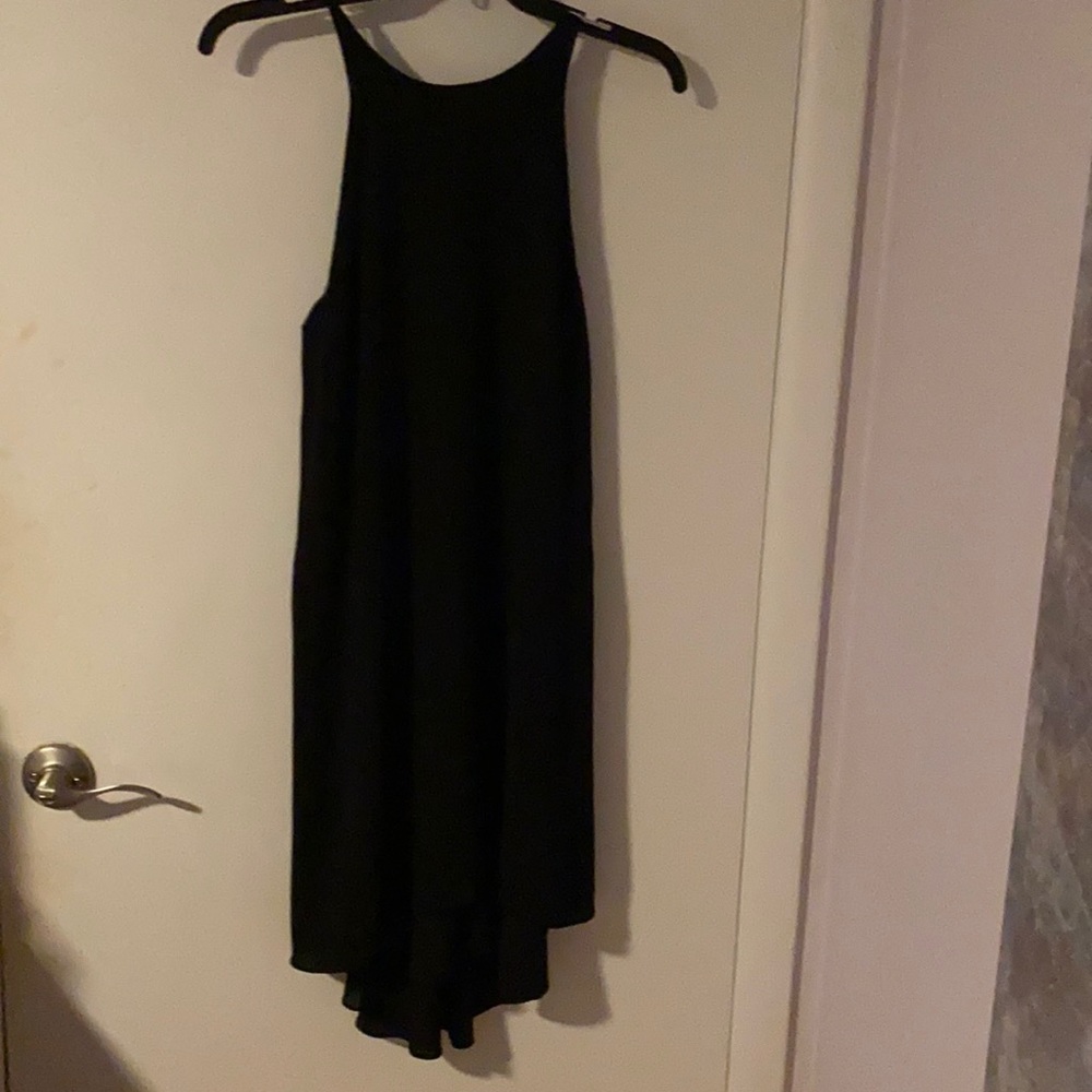 Black shift high low dress